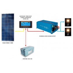 Автономная система электроснабжения на 350 ВА с солнечной батареей 100 Вт